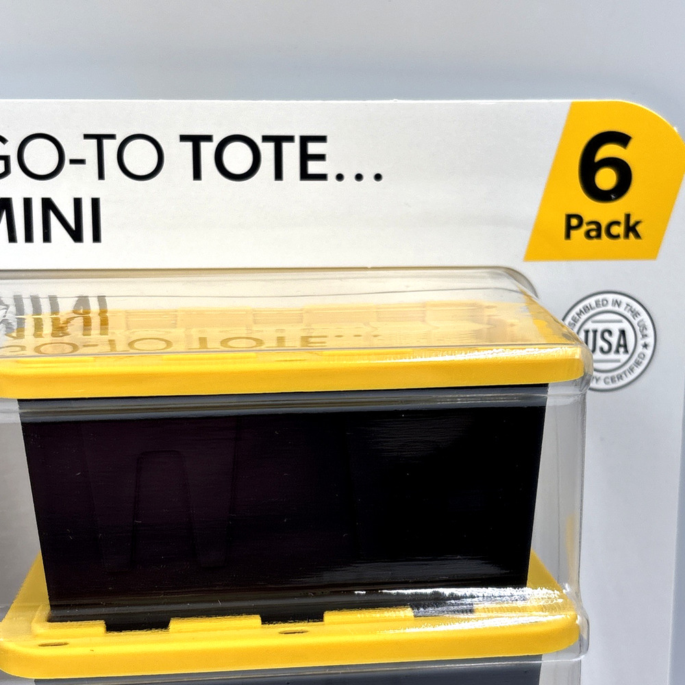 6 PACK Members Mark Mini Tote Bins Teeny Tiny Storage Container Yellow Lids - Picture 3 of 6